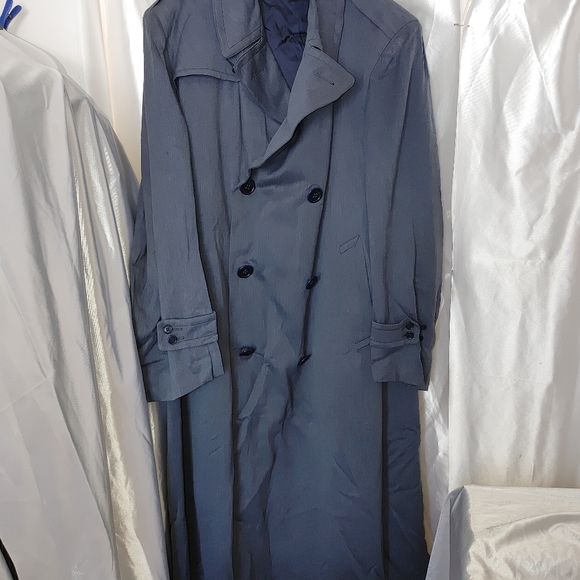Vintage gorgeous wool lined heavy men's treated overcoat 40 shoulder 50 chest L - Picture 8 of 10
